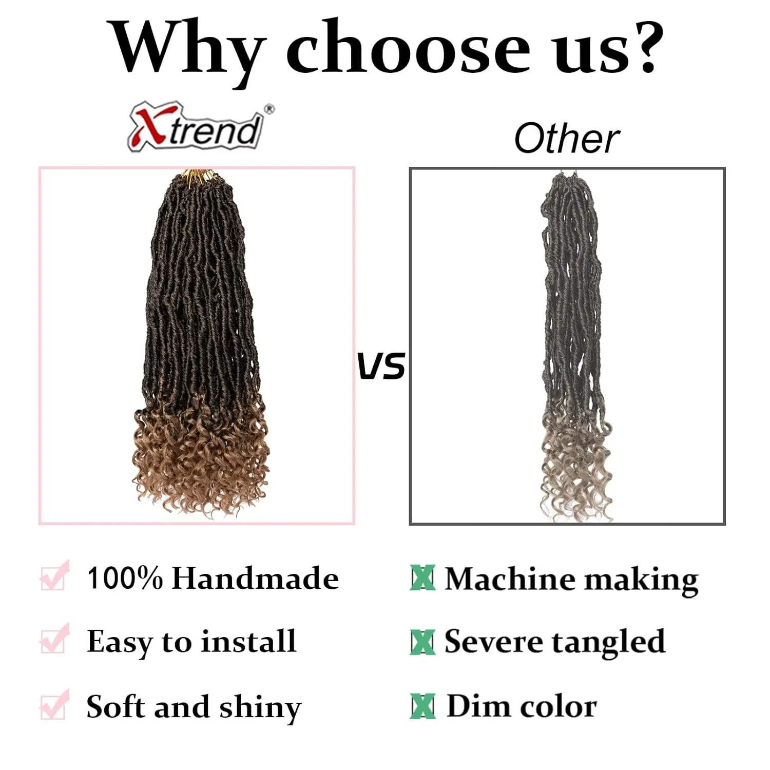 18 Inch New Faux Locs Crochet Braids With Curly Ends 7 Packs Pre-looped Goddess Faux Locs Crochet Hair Synthetic Soft Locs Hair Extensions for Women (12Strands/pack T27#)