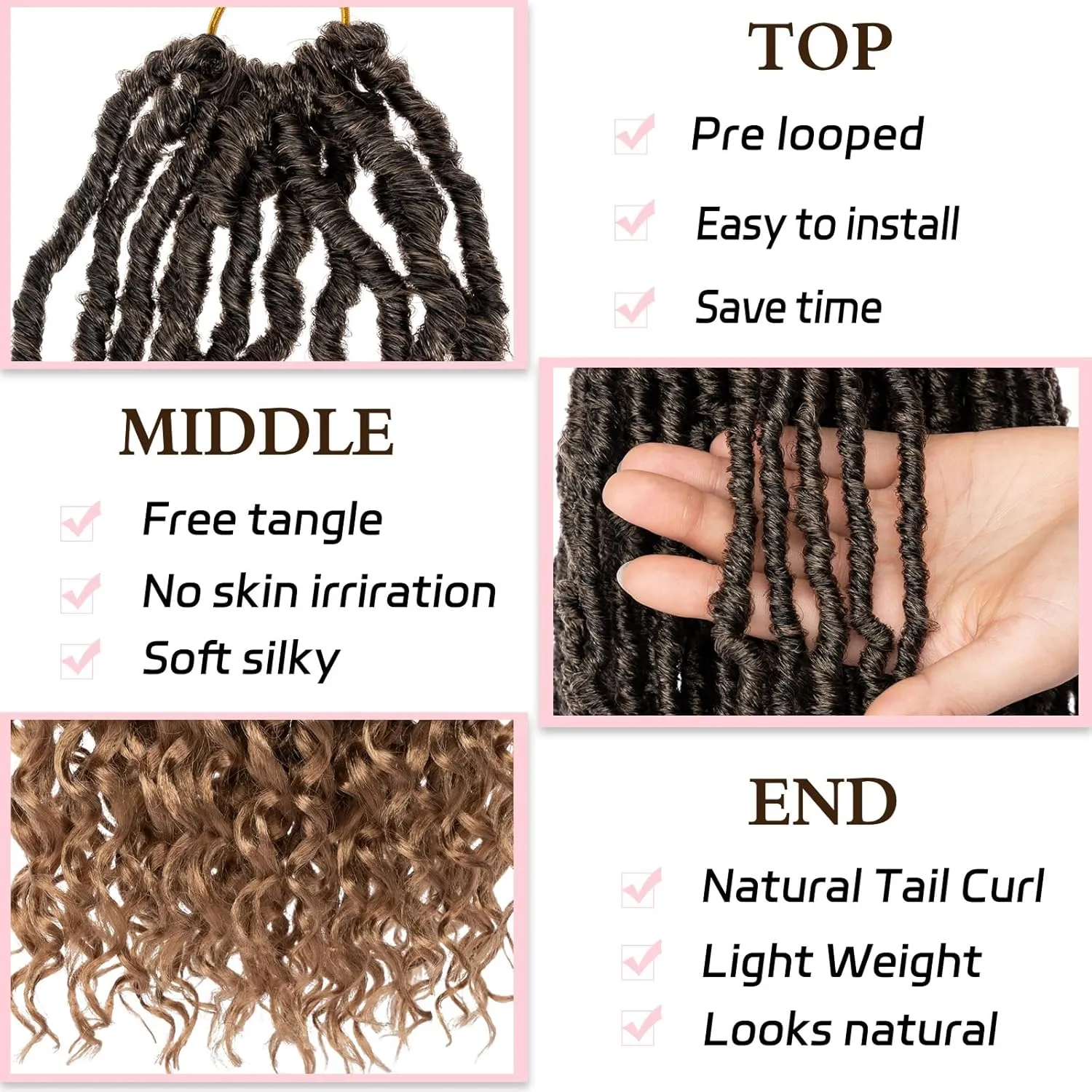 18 Inch New Faux Locs Crochet Braids With Curly Ends 7 Packs Pre-looped Goddess Faux Locs Crochet Hair Synthetic Soft Locs Hair Extensions for Women (12Strands/pack T27#)