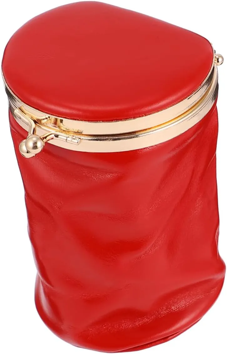2 Pcs Lipstick Bag Cosmetic Bag Makeup Kit for Girls Small Sundries Storage Bag Commodity Mirror, Redx2pcs, 6.5X5.5X10CMx2pcs