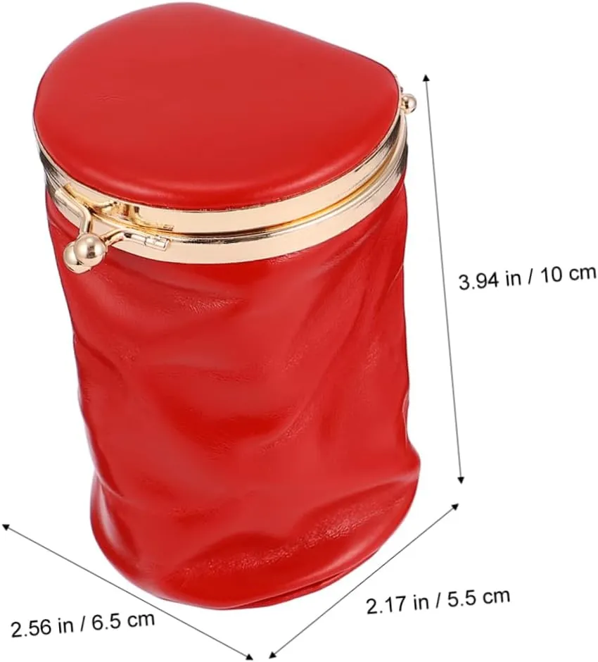 2 Pcs Lipstick Bag Cosmetic Bag Makeup Kit for Girls Small Sundries Storage Bag Commodity Mirror, Redx2pcs, 6.5X5.5X10CMx2pcs
