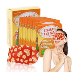20 Packs Steam Eye Mask Self Heating Moist Eye Compress Disposable SPA Warm Eye Mask for Dry Eyes, Eye Fatigue, Stress Relief, Soothing Headache Travel Trouble Sleeping (Chamomile)