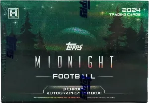 2024 Topps Midnight Football Hobby Trading Card Box (Three Autographs Per Hobby Box)
