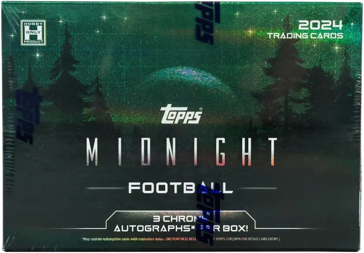 2024 Topps Midnight Football Hobby Trading Card Box (Three Autographs Per Hobby Box)