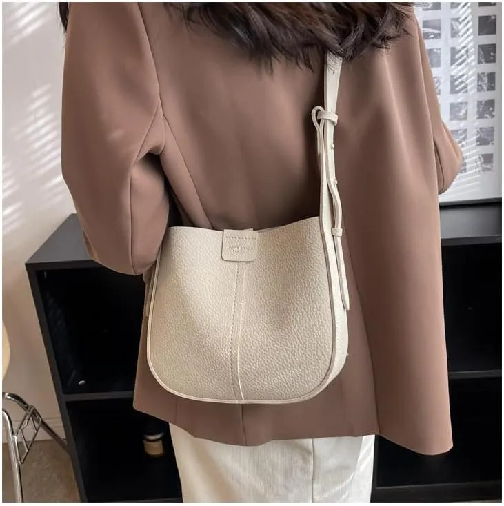 2025 New Crossbody Purses for Women Vegan Leather Bucket Bag Fashion Ladies Crossbody Handbag Shoulder Purse