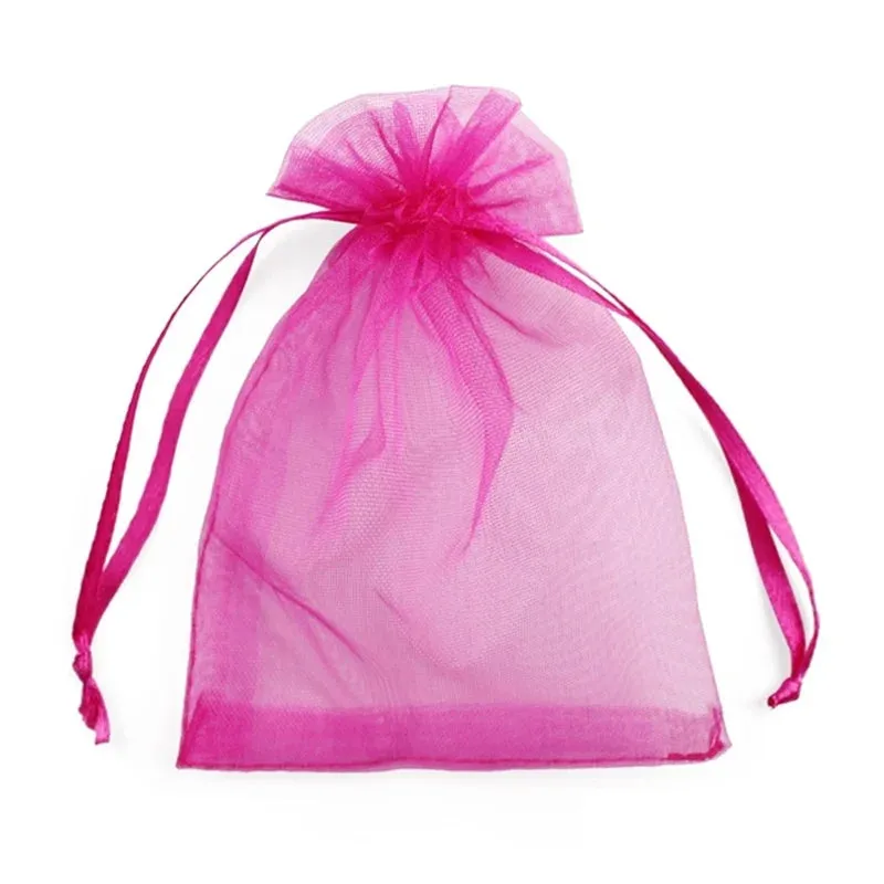 25/50pcs Drawstring Organza Bags – Small Pouches for Jewelry, Makeup, Wedding Packaging, and Gift Bags