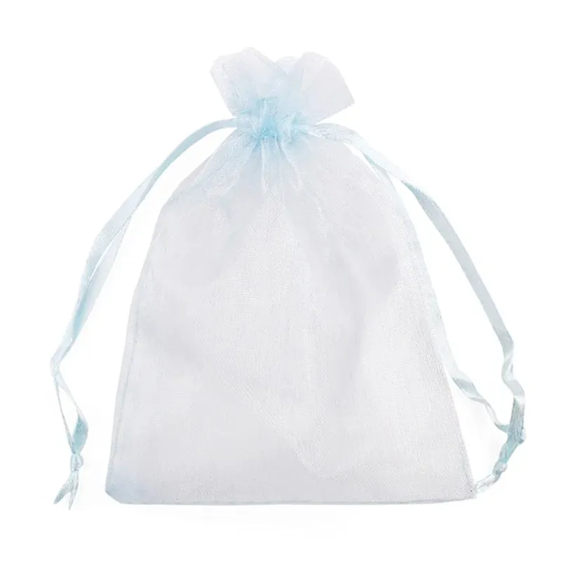 25/50pcs Drawstring Organza Bags – Small Pouches for Jewelry, Makeup, Wedding Packaging, and Gift Bags