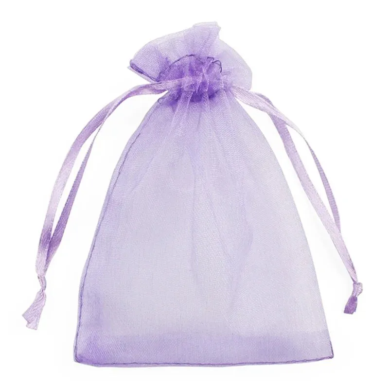 25/50pcs Drawstring Organza Bags – Small Pouches for Jewelry, Makeup, Wedding Packaging, and Gift Bags