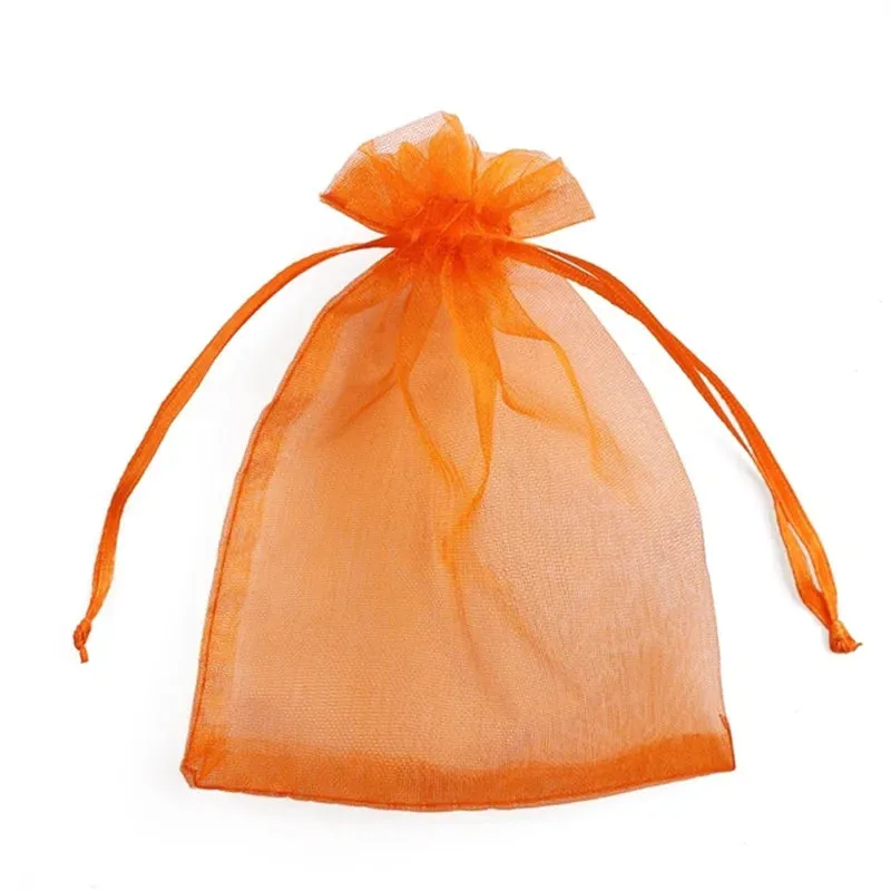 25/50pcs Drawstring Organza Bags – Small Pouches for Jewelry, Makeup, Wedding Packaging, and Gift Bags