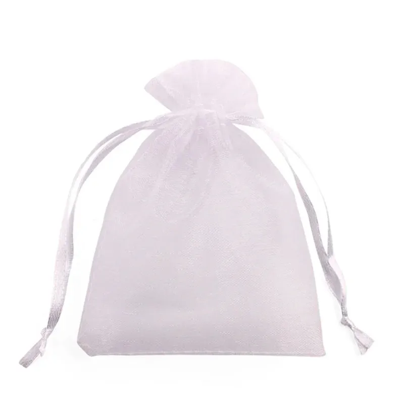 25/50pcs Drawstring Organza Bags – Small Pouches for Jewelry, Makeup, Wedding Packaging, and Gift Bags