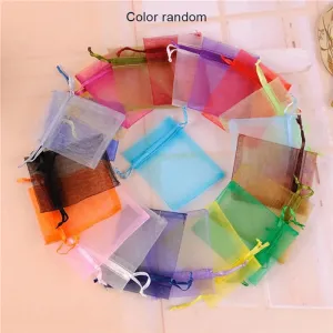 25/50pcs Drawstring Organza Bags – Small Pouches for Jewelry, Makeup, Wedding Packaging, and Gift Bags