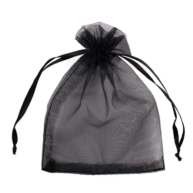 25/50pcs Drawstring Organza Bags – Small Pouches for Jewelry, Makeup, Wedding Packaging, and Gift Bags