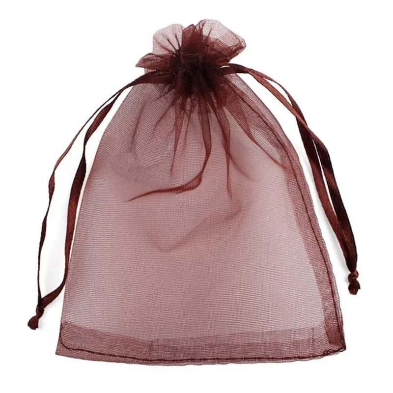 25/50pcs Drawstring Organza Bags – Small Pouches for Jewelry, Makeup, Wedding Packaging, and Gift Bags