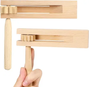 2Pcs Wooden Ratchet Noise Maker Mexican Noise Maker Wood Noisemaker Traditional Matraca Toy for Birthday Party Favor Sports Events Christmas Celebrations