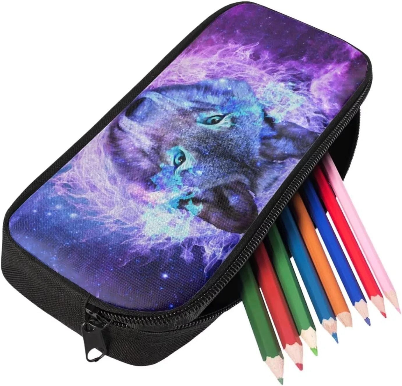 3d Cool Wolf Print Backpack With Lunch Box Kids Girls Large Capacity Teen Girl Backpack Leakproof Removable Strap Lunch Bag Kids Girls for Travel School Picnic Shopping