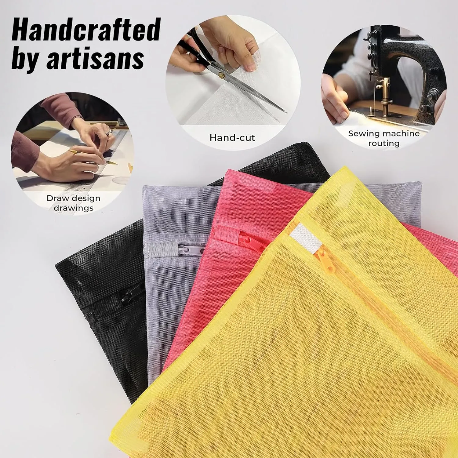 3Pcs Mesh Laundry Bags for Delicates with Premium Zipper, Travel Storage Organize Bag, Clothing Washing Bags for Laundry (GRAY, 6)