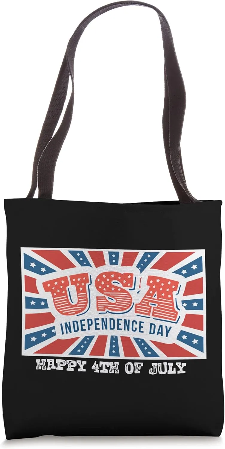 4TH OF JULY - INDEPENDENCE DAY - CUSTOM COLORFUL PRINT Tote Bag