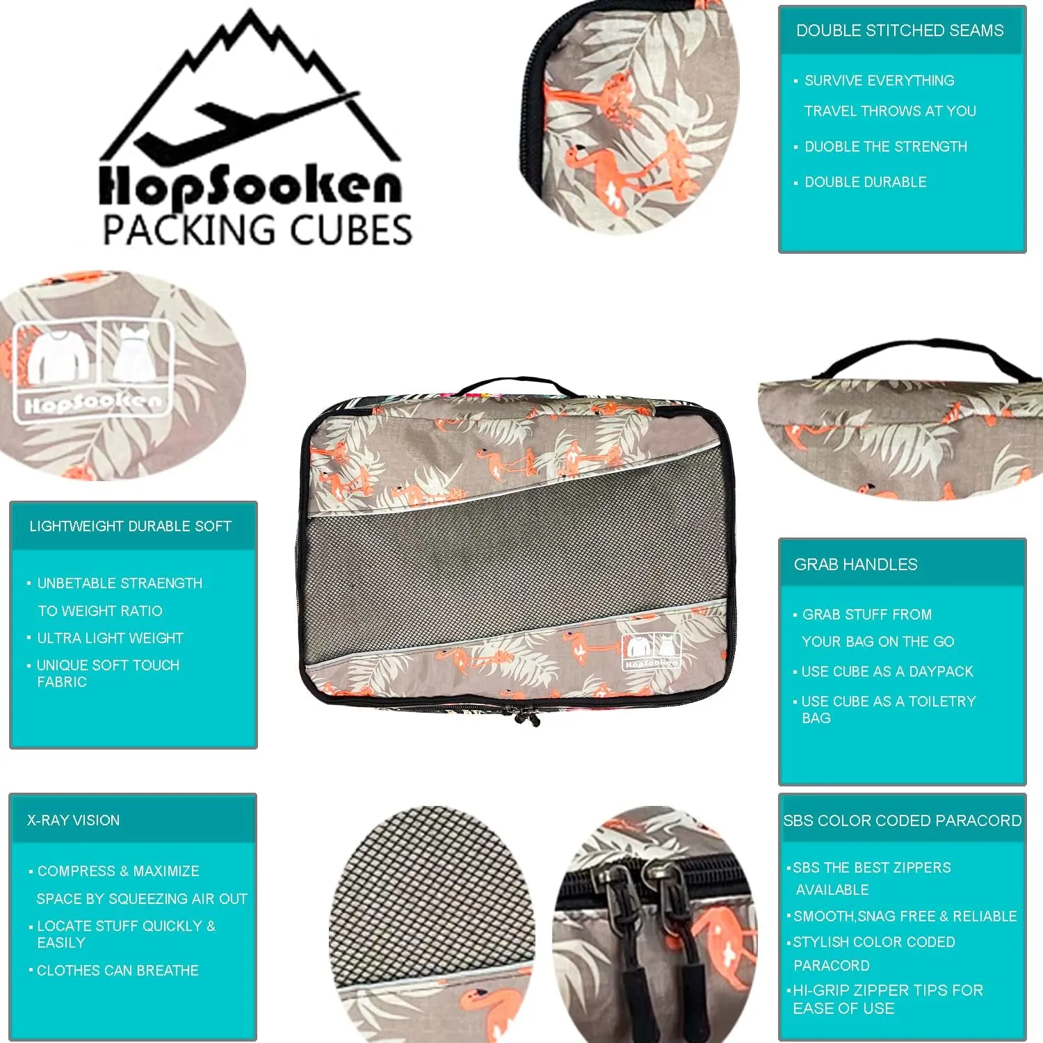 5 Set Packing Cubes for Travel Large Suitcase Luggage Organizer Bags Travel Accessories Vacation 4 Cubes 1 Laundry Pouch Bag