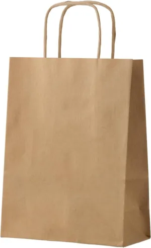 50-Pack Brown Paper Bags with Handles Bulk, 8x4.25x10.5 Inches,Medium-sized Gift Bags with Handles for Party Favors，Take-Out，Grocery Shopping & Retail，Reusable & Durable