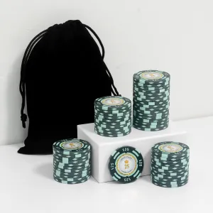 50 Pieces Clay Composite Poker Chips with a Durable Chip Bag, Create a Real Casino Atmosphere, Suitable for Poker Game Nights
