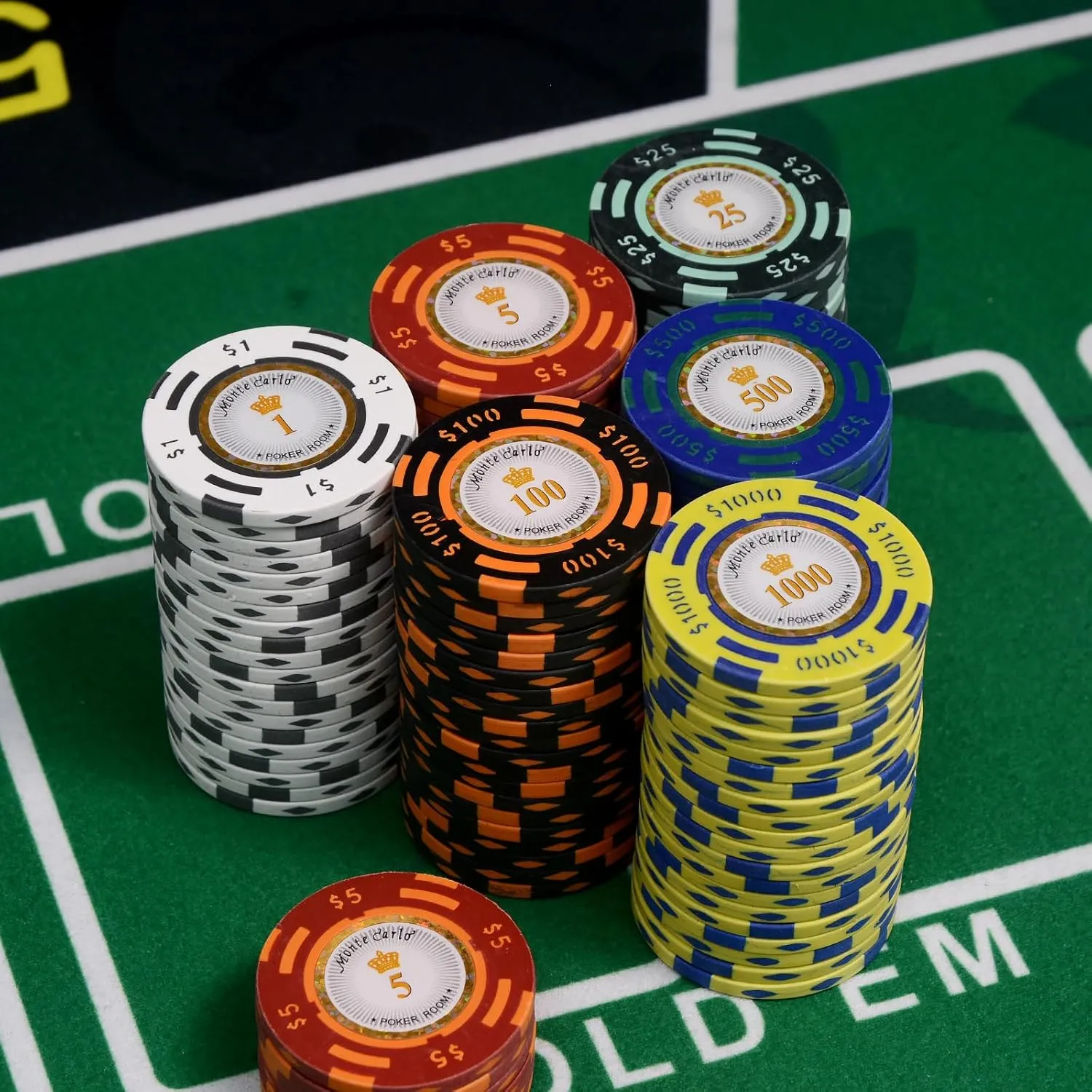 50 Pieces Clay Composite Poker Chips with a Durable Chip Bag, Create a Real Casino Atmosphere, Suitable for Poker Game Nights