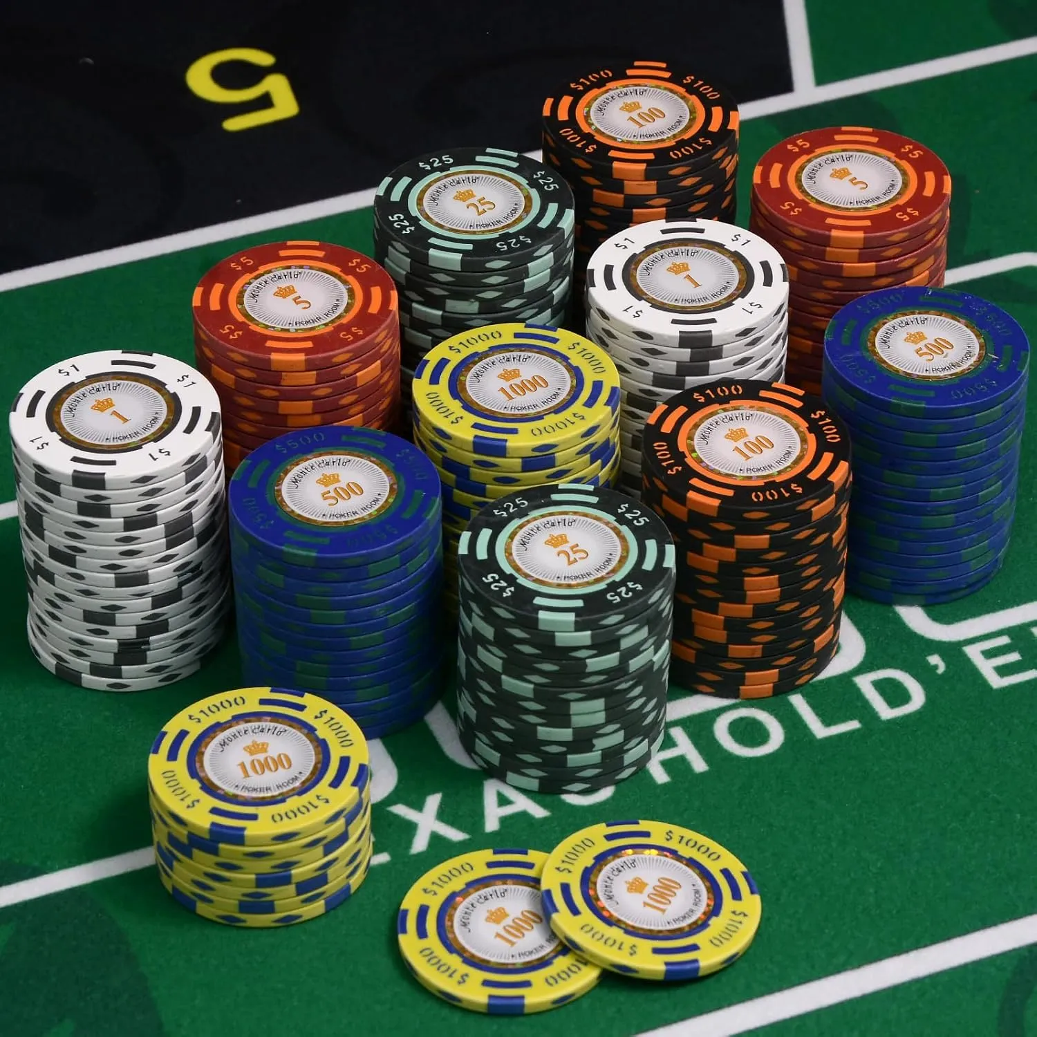 50 Pieces Clay Composite Poker Chips with a Durable Chip Bag, Create a Real Casino Atmosphere, Suitable for Poker Game Nights