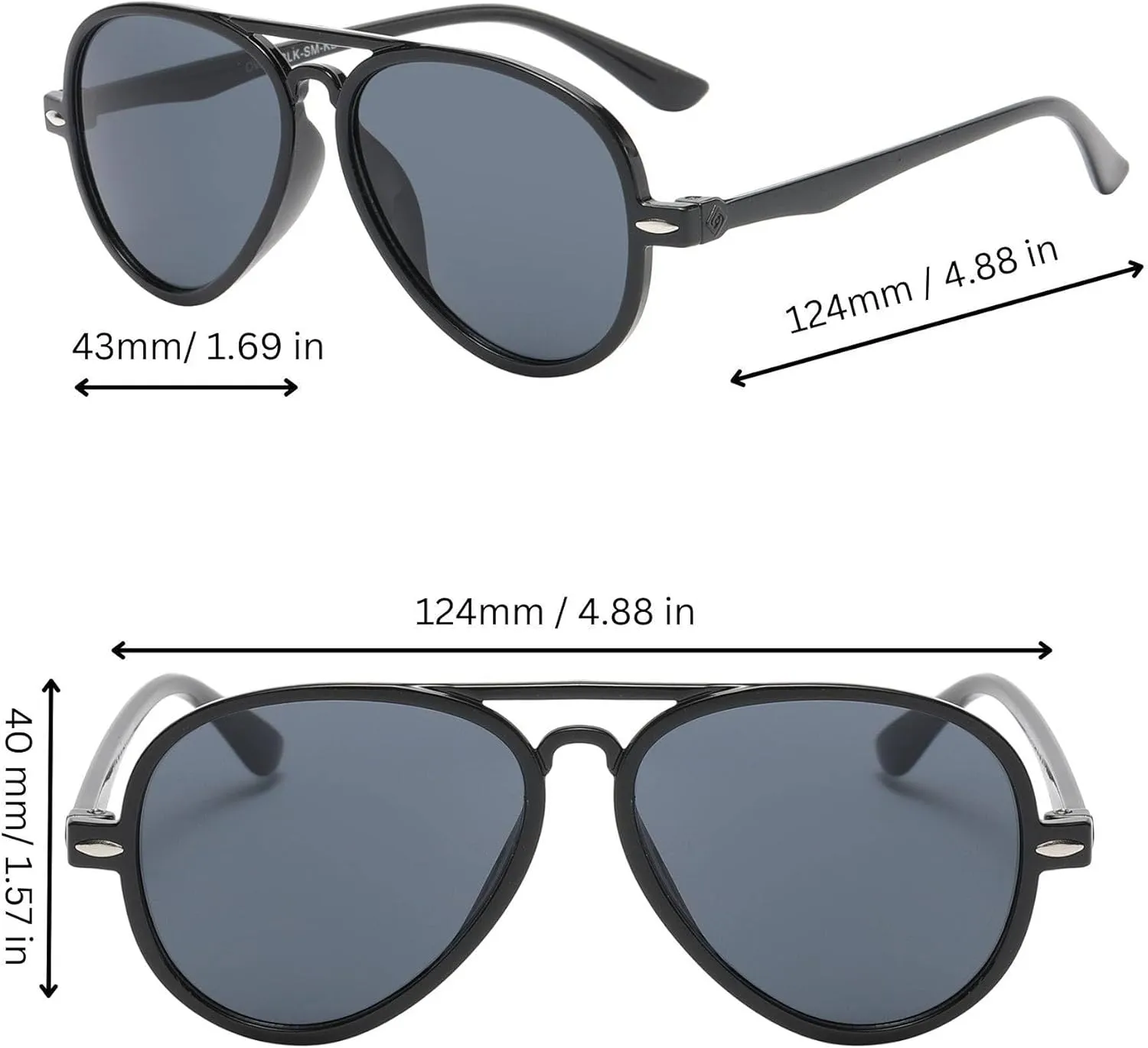 6 Pack Aviator Sunglasses Kids UV400 Protection Lens Plastic Toddler Aviators Bulk Sunglasses for Boys Girls