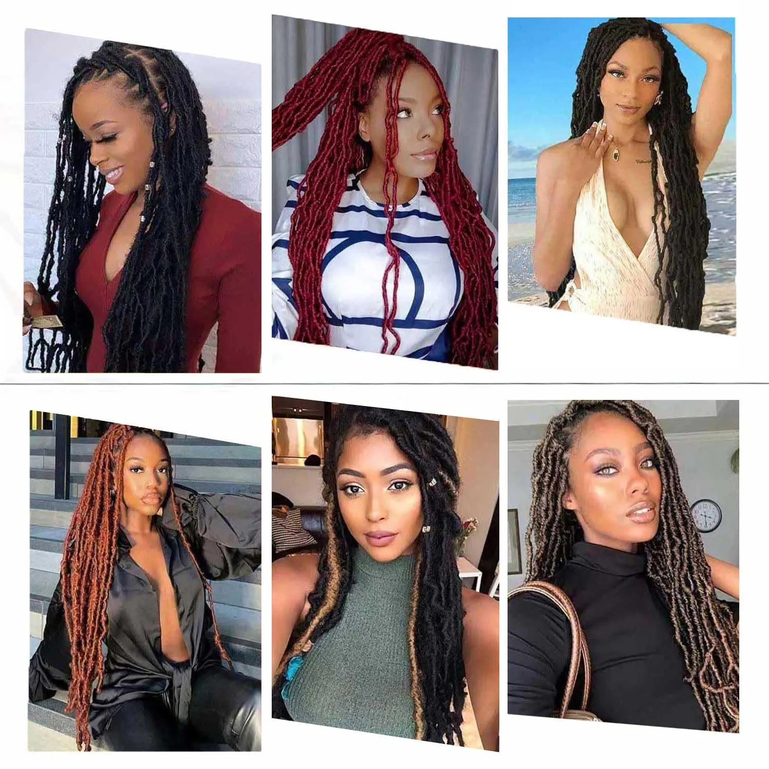 6 Packs Soft Locs Crochet Hair Pre Looped Faux Locs Crochet Braids Goddess Locs Dreadlocs Synthetic Hair For Black Women (118#, 24 Inch (Pack of 6))