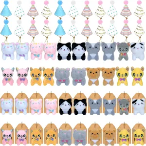 60 Pcs Adopt A Cat Party Favors Include 20 Mini Stuffed Kittens 20 Foldable Kraft Boxes 20 Birthday Hats Cat Party Favors Mini Plush Stuffed Animals for Adopt A Kitty Cat Party Supplies Gifts