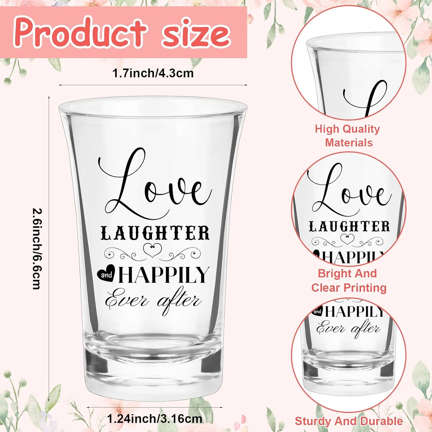 60 Sets Wedding Favors for Guests Bulk with 1.5 oz Wedding Acrylic Clear Shot Glasses Thank You Cards Organza Bags for Guest Wedding Favors Set Bridal Shower Newlyweds Valentine's Day Gifts