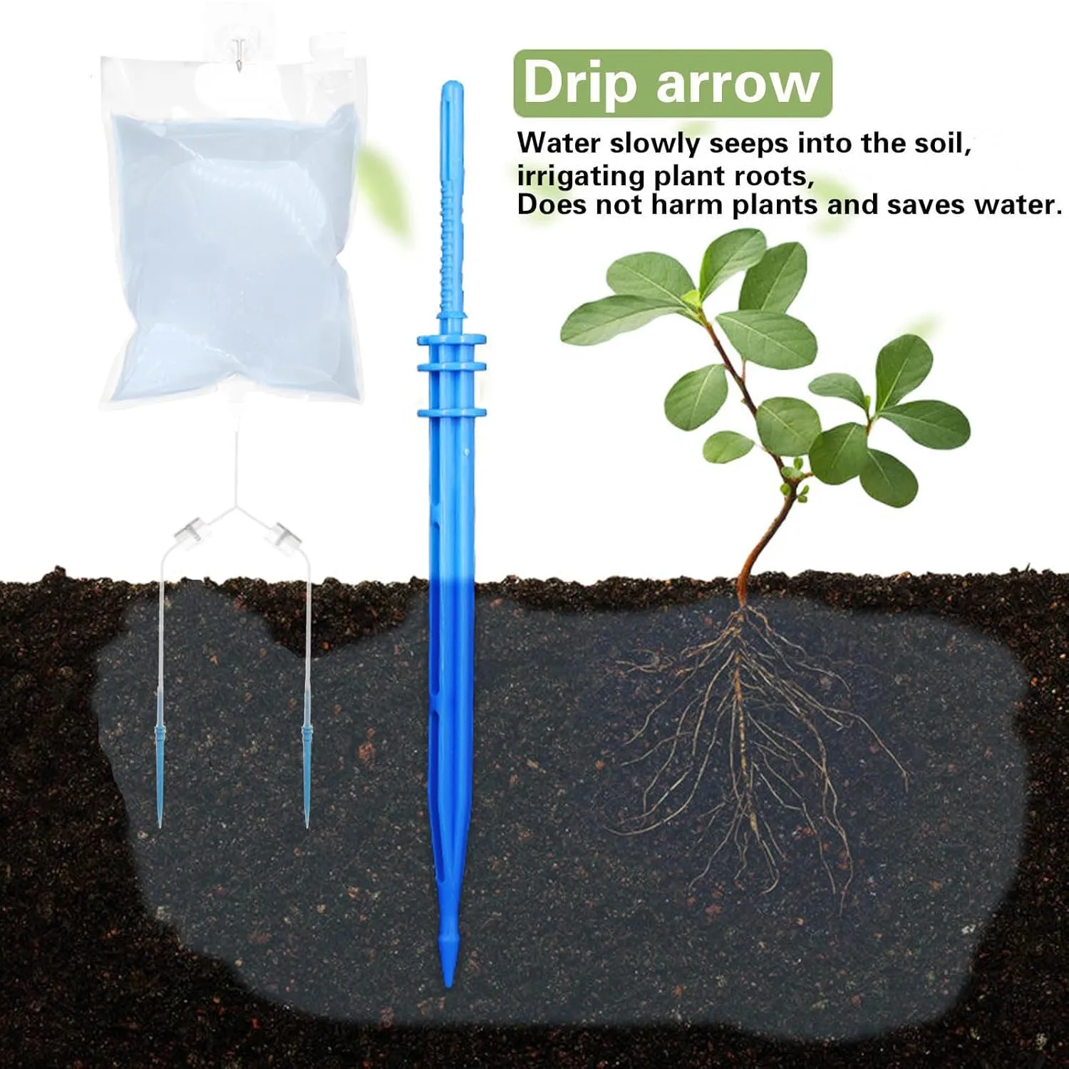 6.5L Extra Large Plant Drip Bag Automatic Drip Bag Adjustable Flow Watering System Device for Indoor and Outdoor Potted Plants (2 PCS)