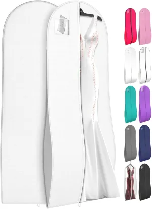 72" Tapered Long Dress Bags for Gowns - Wedding Dress Garment Bag for Dresses - Long Garment Bags for Hanging Clothes & Closet Storage, Dress Bag for Airplane Travel for Women with ID Window