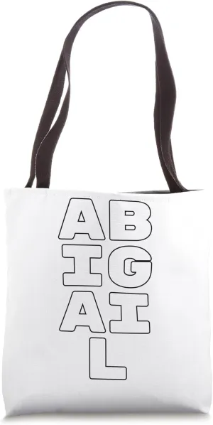 ABIGAIL Personalized Retro Girls Custom ABIGAIL Name Tote Bag