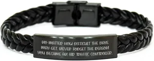 Air Traffic Controller Inspirational Quote Leather Wristband Gifts for Christmas - Never Forget the Reason You Became an Air Traffic Controller - Unique Aviation Jewelry for Him or Her