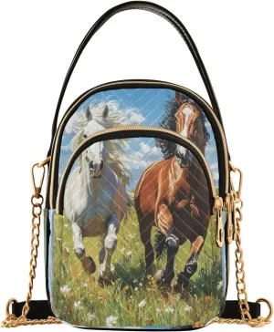 ALAZA Quilted Crossbody Bags for Women,Horse (84) Women's Crossbody Handbags Small Travel Purses Phone Bag