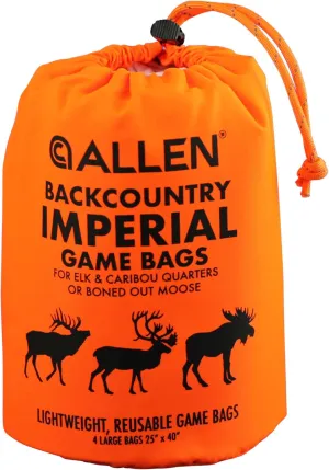 Allen Company Backcountry Quarter Bag - Reusable, Heavy-Duty, Drawstring Hunting Meat Bags - Durable Big Game Bags for Elk, Caribou, Deer - 4-Pack - 20" x 30" - White