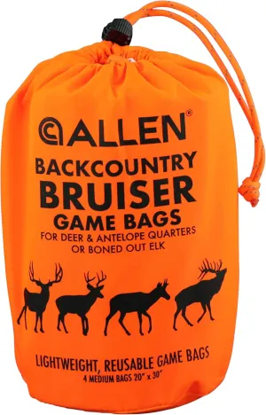 Allen Company Backcountry Quarter Bag - Reusable, Heavy-Duty, Drawstring Hunting Meat Bags - Durable Big Game Bags for Elk, Caribou, Deer - 4-Pack - 20" x 30" - White