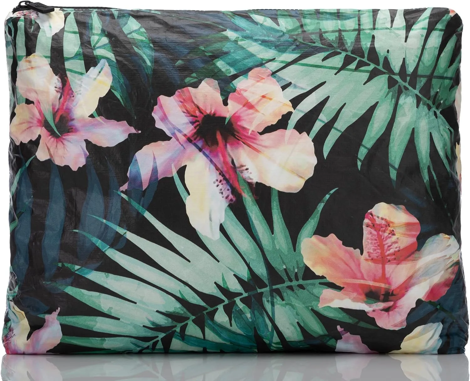 ALOHA Collection Max Pouch, Lightweight, Packable, & Splash-Proof - Durable, Washable, & Reusable Makeup Pouch for Cosmetics, Pool, Beach & Travel, Easy to Clean & Sustainable Material (14.5" x 11.5")