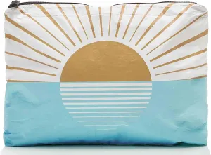 ALOHA Collection Mid Pouch, Lightweight, Packable, & Splash-Proof Pouch for Travel, Makeup, Toiletries, Organization, Gym, Pool & Beach. Easy to Clean Material. (11" x 8.5")
