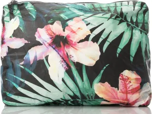 ALOHA Collection Mid Pouch, Lightweight, Packable, & Splash-Proof Pouch for Travel, Makeup, Toiletries, Organization, Gym, Pool & Beach. Easy to Clean Material. (11" x 8.5")