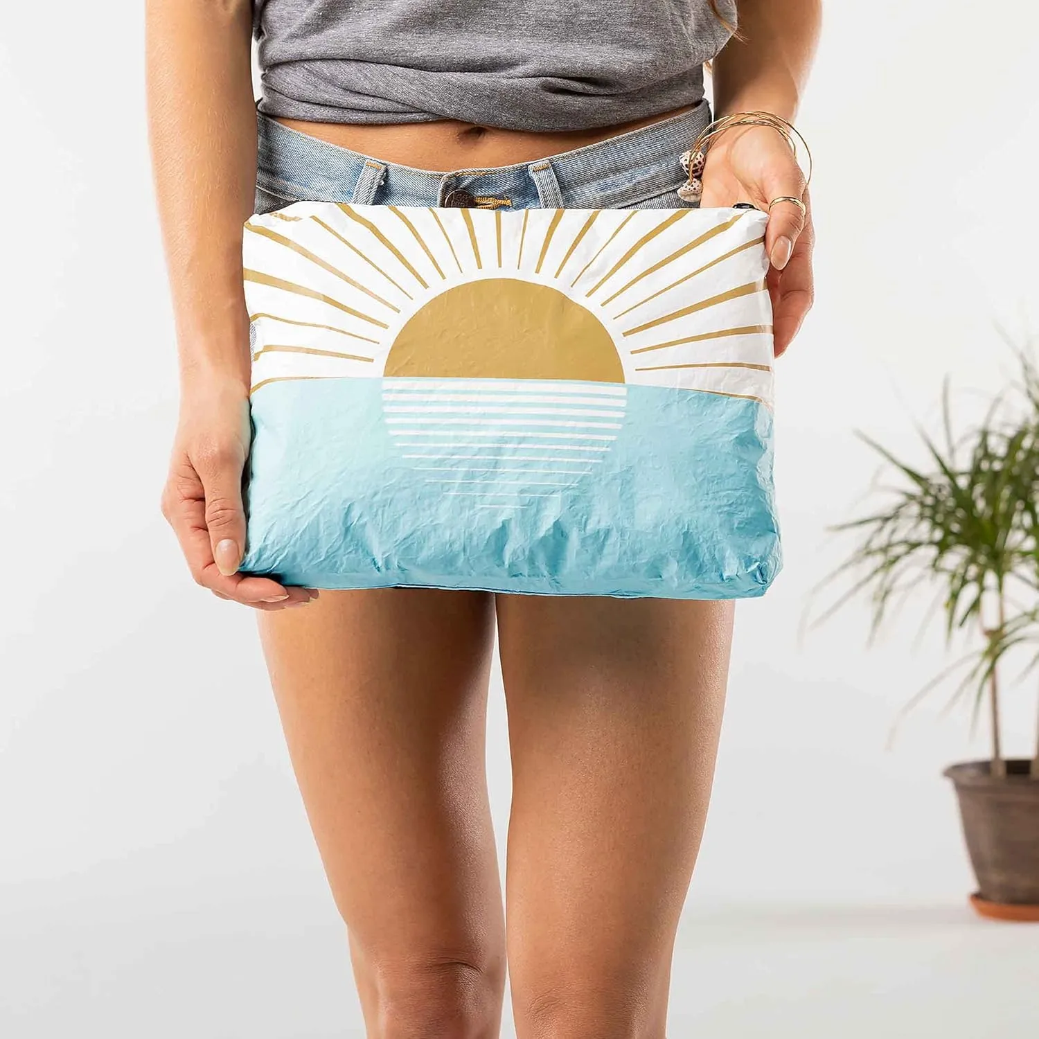 ALOHA Collection Mid Pouch, Lightweight, Packable, & Splash-Proof Pouch for Travel, Makeup, Toiletries, Organization, Gym, Pool & Beach. Easy to Clean Material. (11" x 8.5")