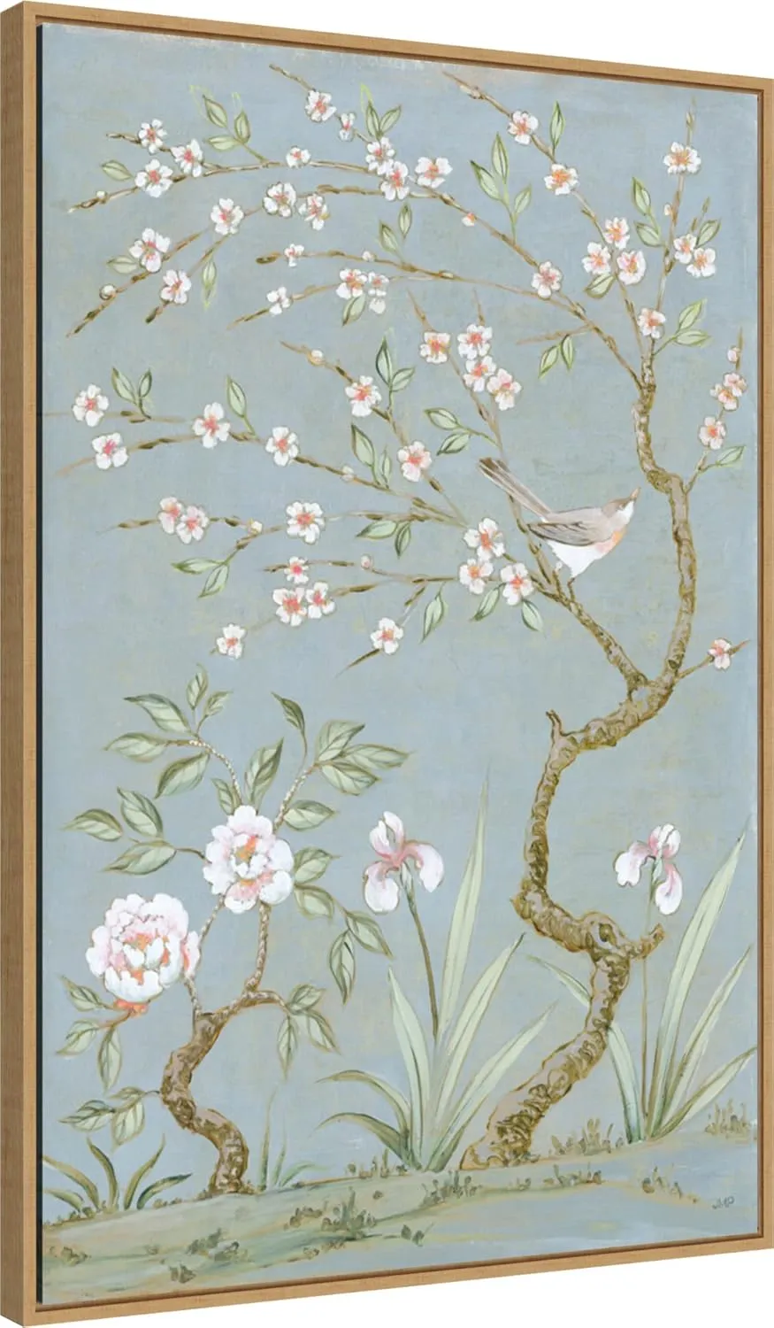 Amanti Art Framed Canvas Wall Art 33x23 Spring Mural I Blue by Julia Purinton, Framed Wall Art Canvas, Animals Artwork, Modern Decor, Large Poster Painting for Living Room, Bedroom, Bathroom,