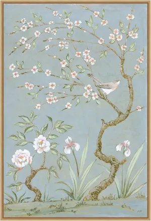 Amanti Art Framed Canvas Wall Art 33x23 Spring Mural I Blue by Julia Purinton, Framed Wall Art Canvas, Animals Artwork, Modern Decor, Large Poster Painting for Living Room, Bedroom, Bathroom,