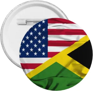 American Flag And Jamaican Flag Half Express Your Unique Style with Our Fashionable Round Badges