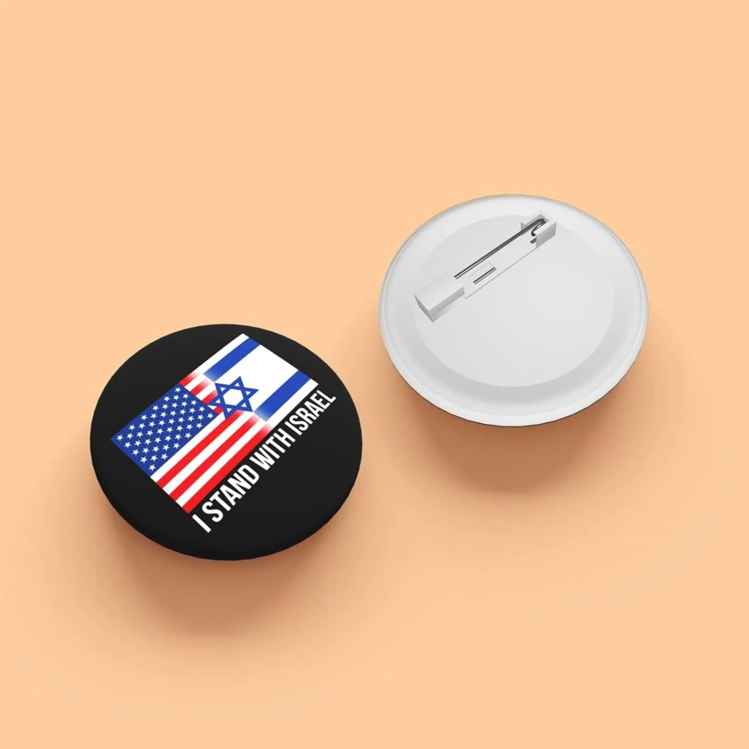 American I Stand with Israel USA Flag Express Your Unique Style with Our Fashionable Round Badges