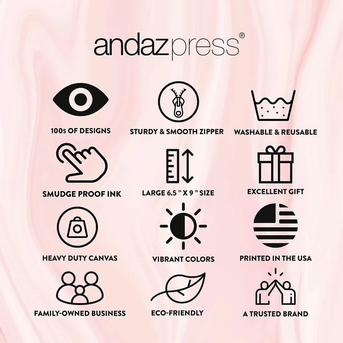 Andaz Press Personalized Makeup Bags for Women Bridesmaid Proposal Gifts Canvas Cosmetic Bag with Zipper Minimal Custom Name Makeup Pouch For Bridesmaids Girls Weekend Gifts for Women 6.5 x 9 Inch