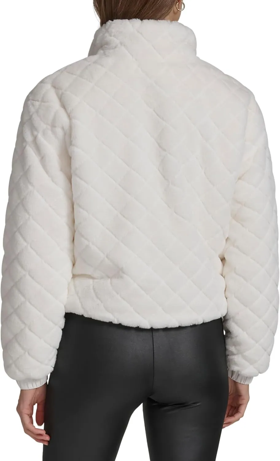 Andrew Marc Women's Zip Front Faux Fur Quilted Jacket