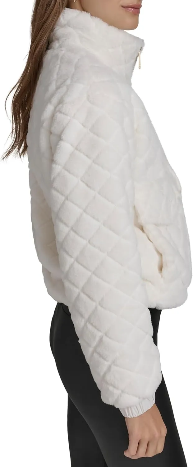 Andrew Marc Women's Zip Front Faux Fur Quilted Jacket