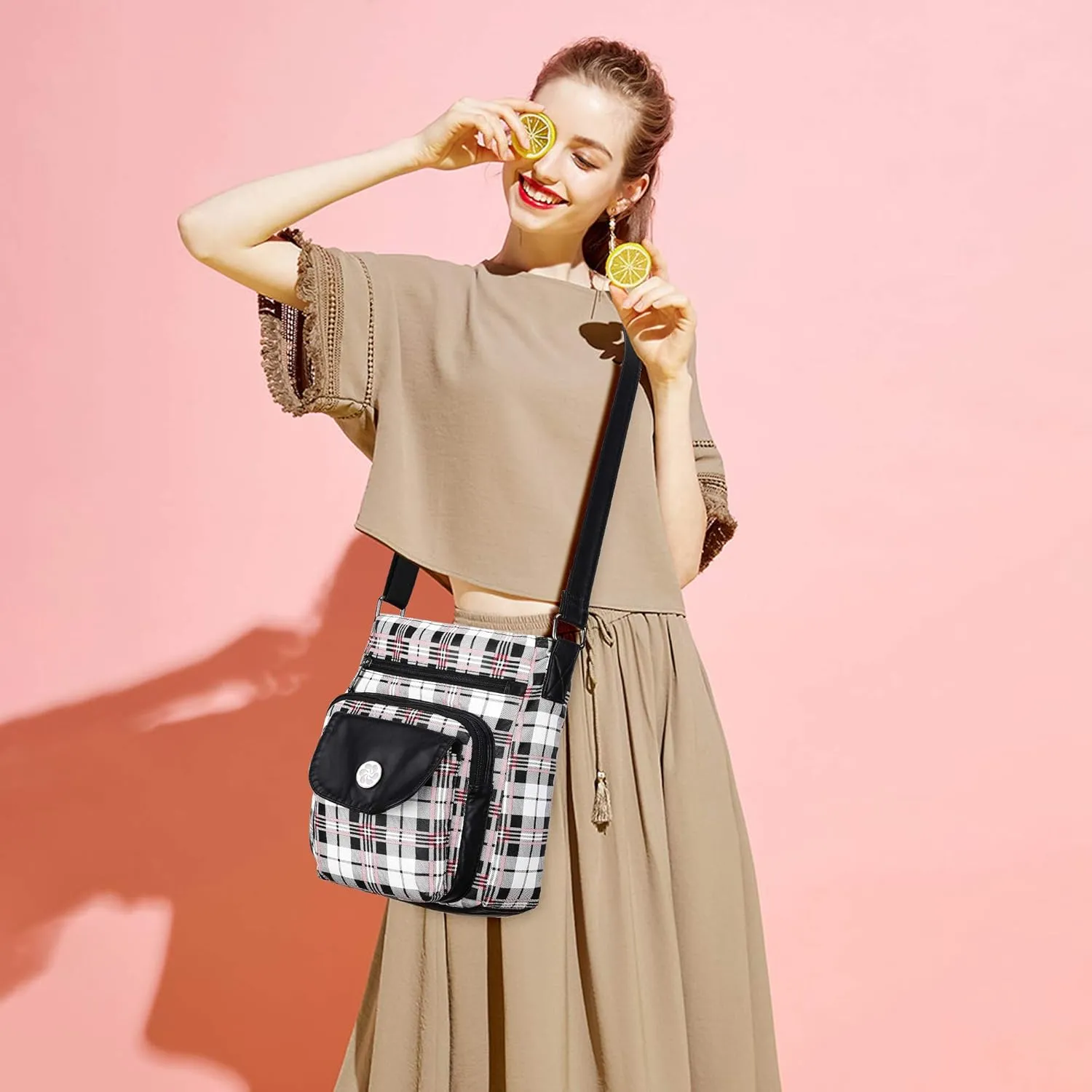 Angel Kiss Crossbody Bags Faux Vegan Leather Shoulder Bags for Women Small Handbag with Adjustable Strap