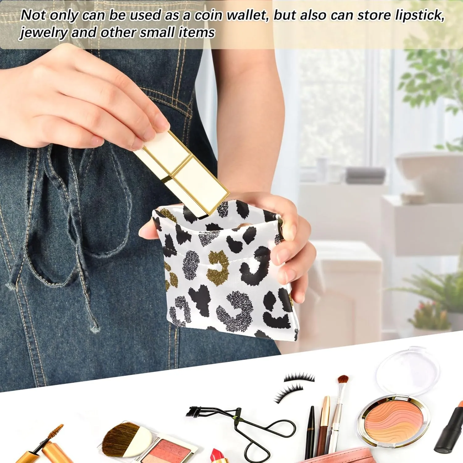 Animal Skin Leopard Coin Purse for Men Women Leather Custom Squeeze Small Change Purse for Girls