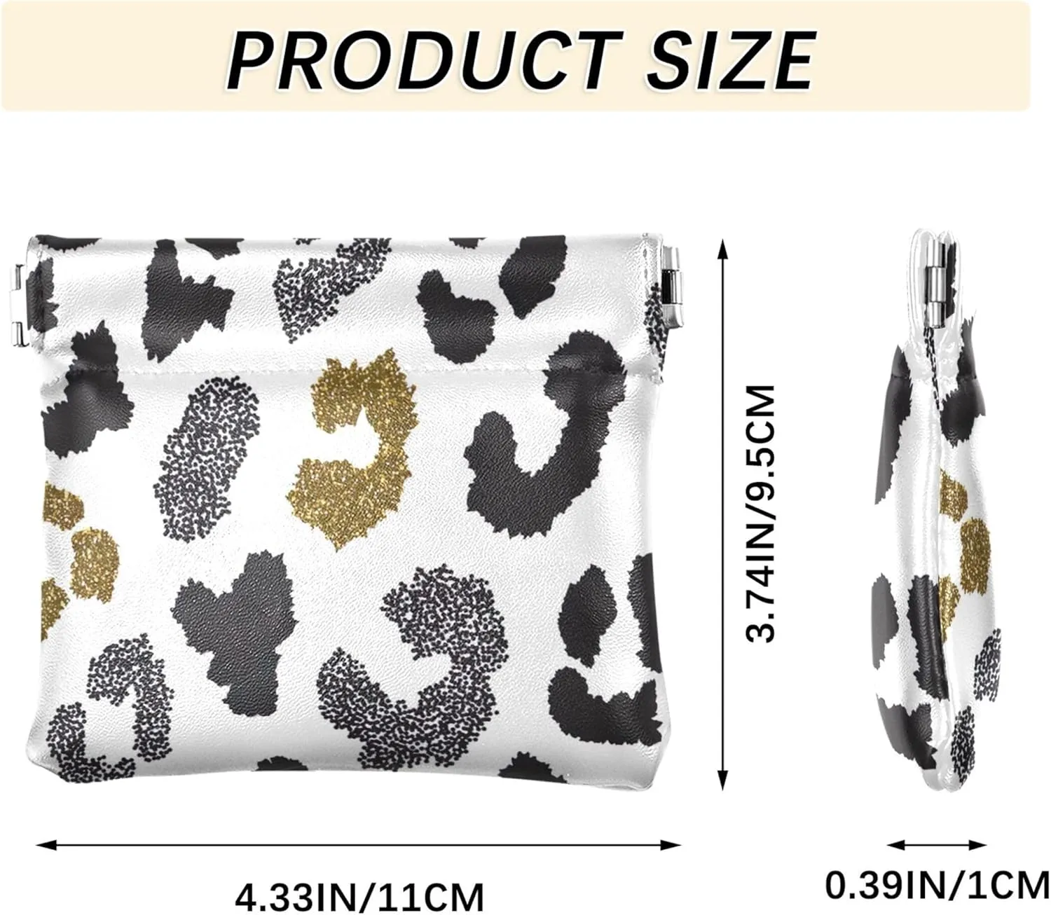 Animal Skin Leopard Coin Purse for Men Women Leather Custom Squeeze Small Change Purse for Girls
